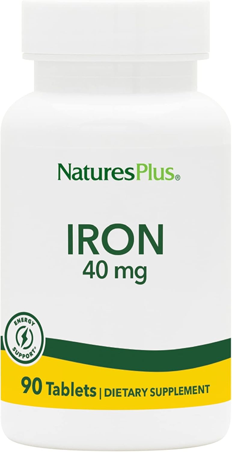 Natures Plus Iron 40mg Supplement - 90 Tablets for Enhanced Health