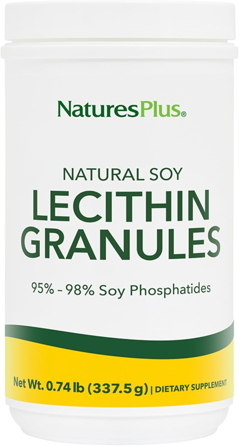 Natures Plus Lecithin Granules - 95% Soy Phosphatides, 12 oz - Pleasant-Tasting Lecithin Powder Supplement - Vegetarian and Gluten-Free