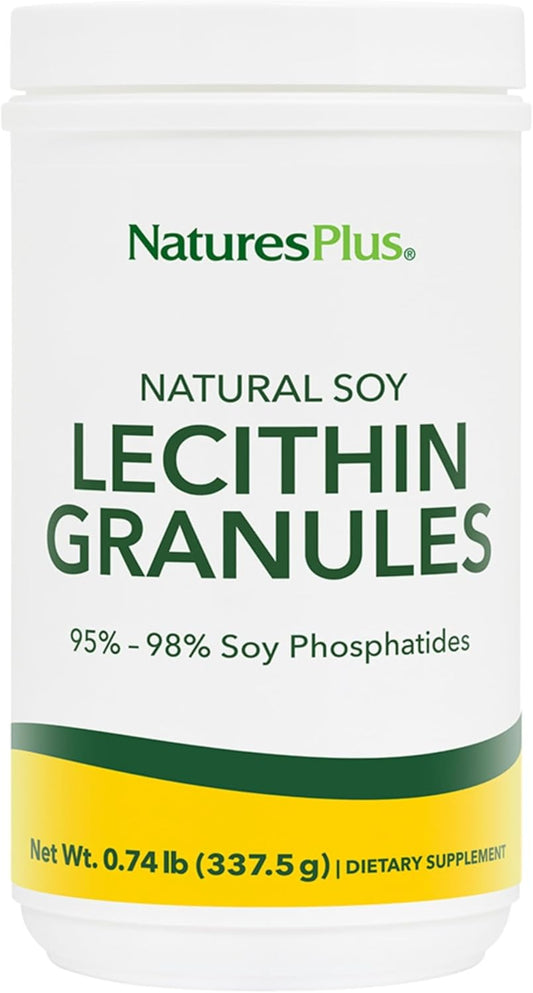 Natures Plus Lecithin Granules - 95% Soy Phosphatides, 12 oz - Pleasant-Tasting Lecithin Powder Supplement - Vegetarian and Gluten-Free