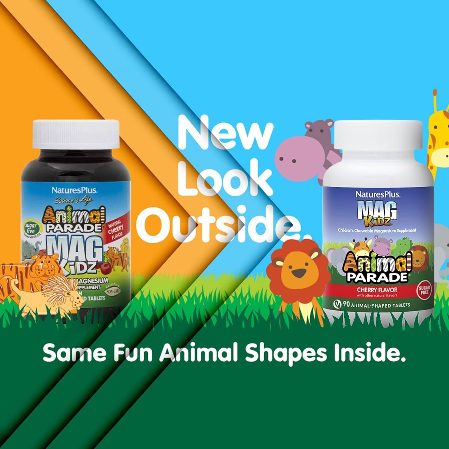 Natures Plus MagKidz Animal Parade Chewable Tablets, Natural Cherry Flavor - 270 Tablets, Supports Bone & Muscle Health - Non-GMO, Vegan, Gluten Free, Sugar Free