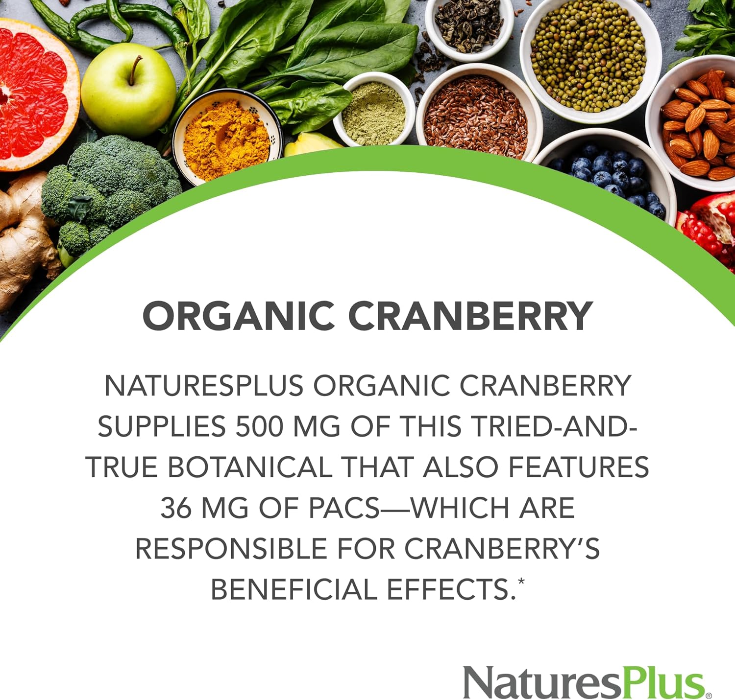 Natures Plus Organic Cranberry Capsules - 60 Count - Promotes Healthy Urinary Tract - USDA Certified, Vegan, Gluten Free, Non-GMO