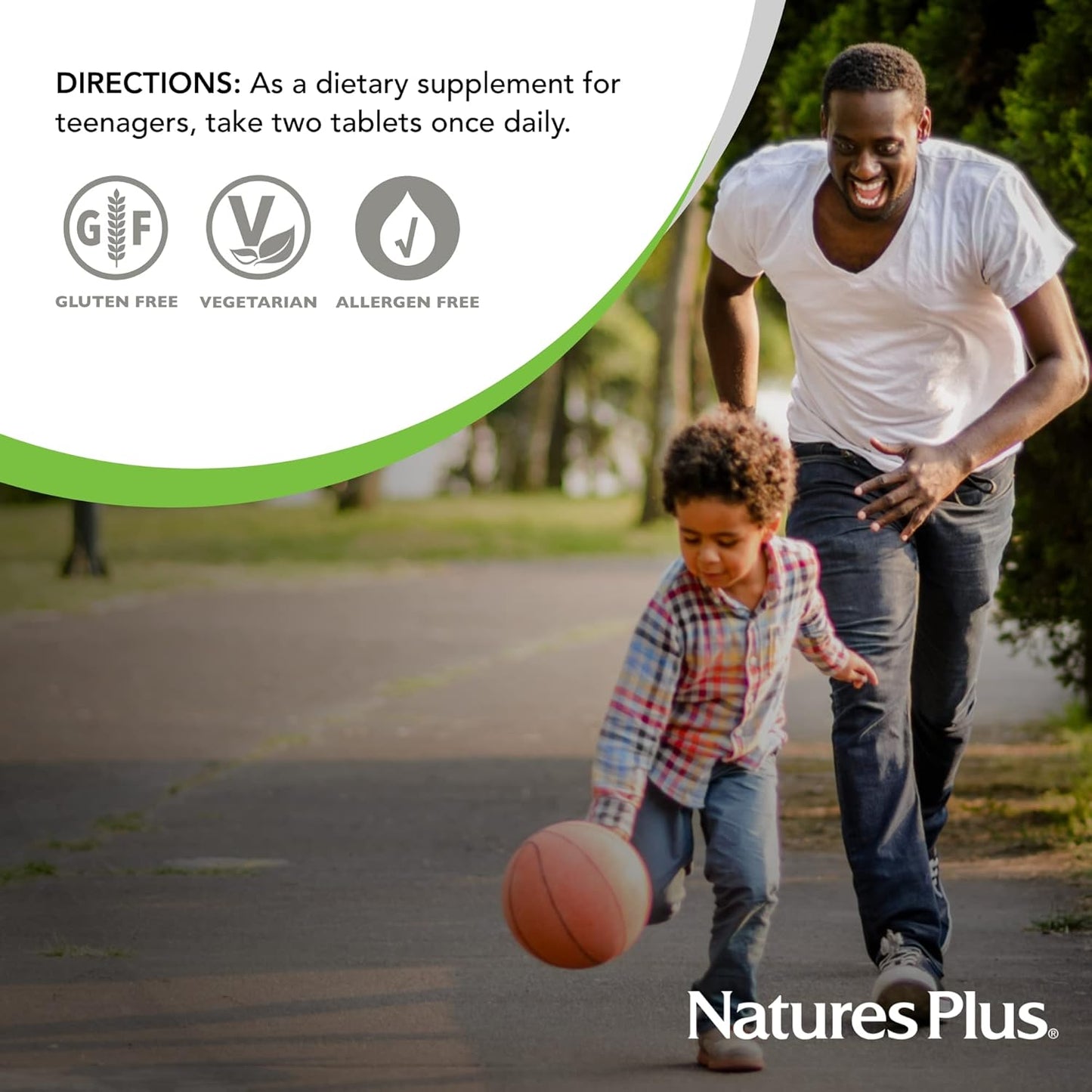 Natures Plus Power Teen Multivitamin - 180 Vegetarian Tablets - Minerals & Whole Foods for Mental Focus and Energy Boost - Gluten-Free - 90 Servings