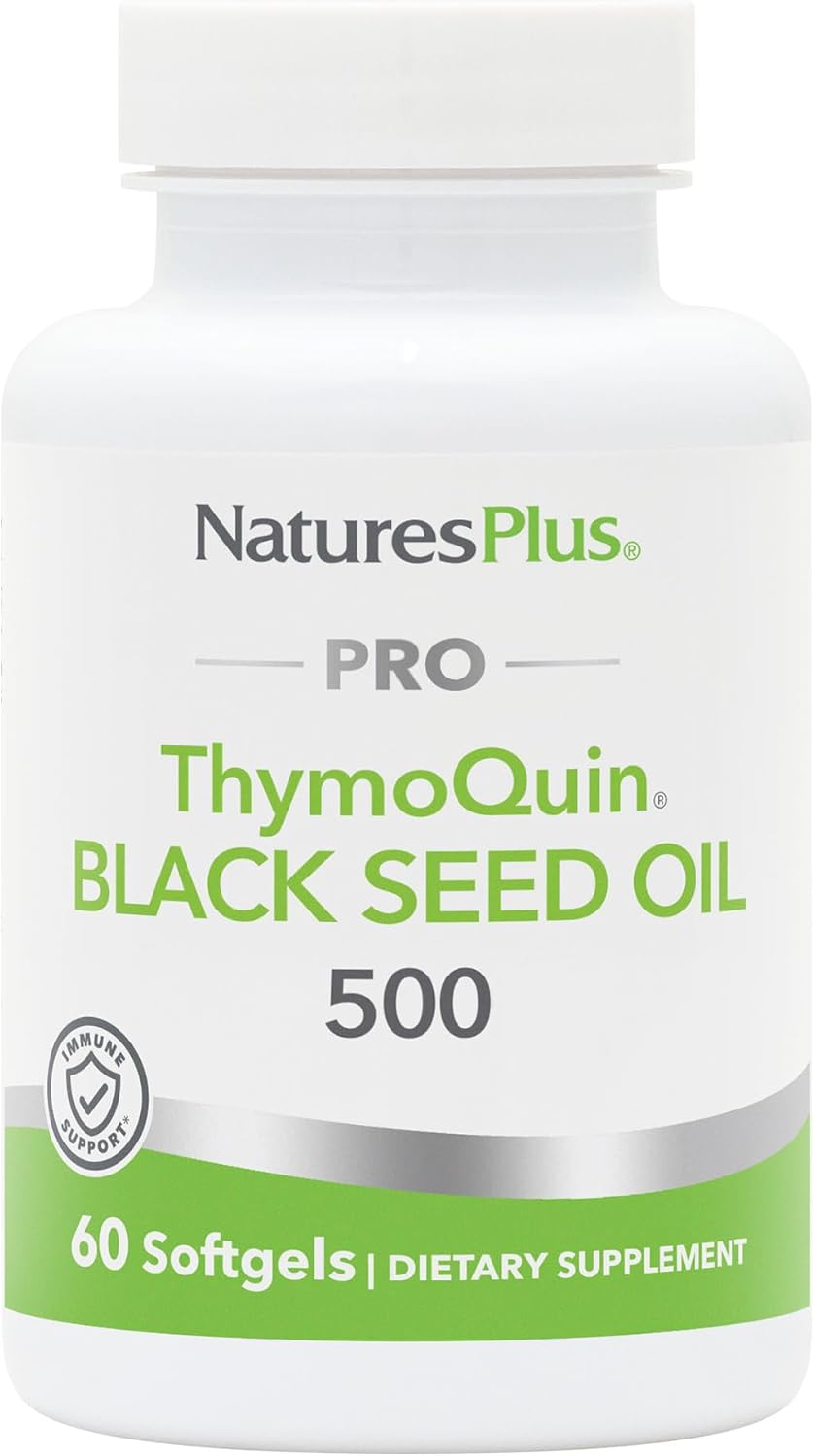 Natures Plus PRO ThymoQuin Black Seed Oil Softgels - 60 Servings, 500 mg, Cold-Pressed, Gluten Free
