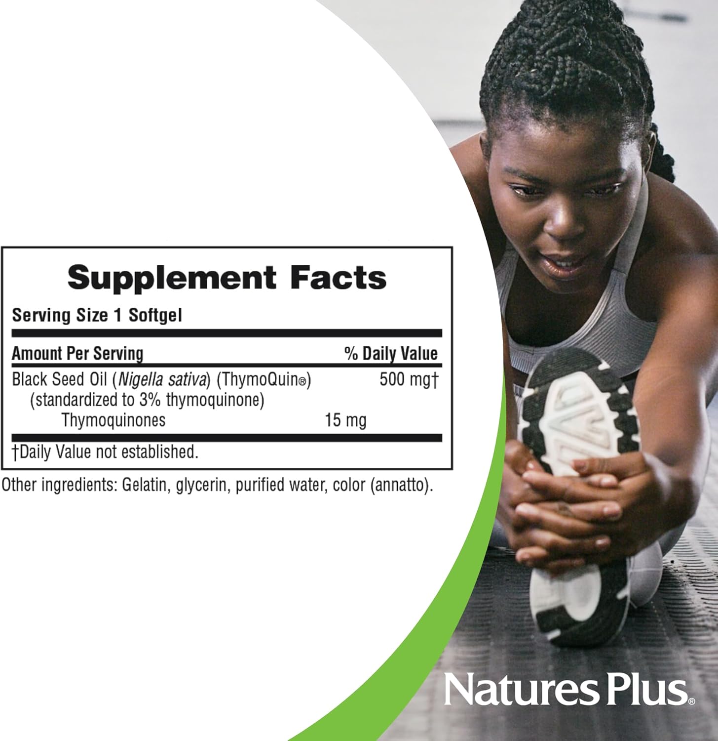 Natures Plus PRO ThymoQuin Black Seed Oil Softgels - 60 Servings, 500 mg, Cold-Pressed, Gluten Free