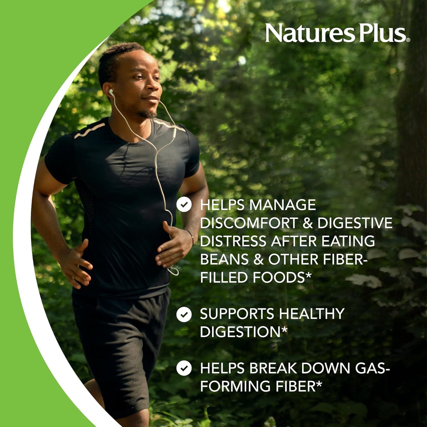 Natures Plus Say Yes to Beans Enzyme Complex - 2 Pack, 60 Vegetarian Capsules - Natural Digestive Aid for Gas Relief - Gluten-Free