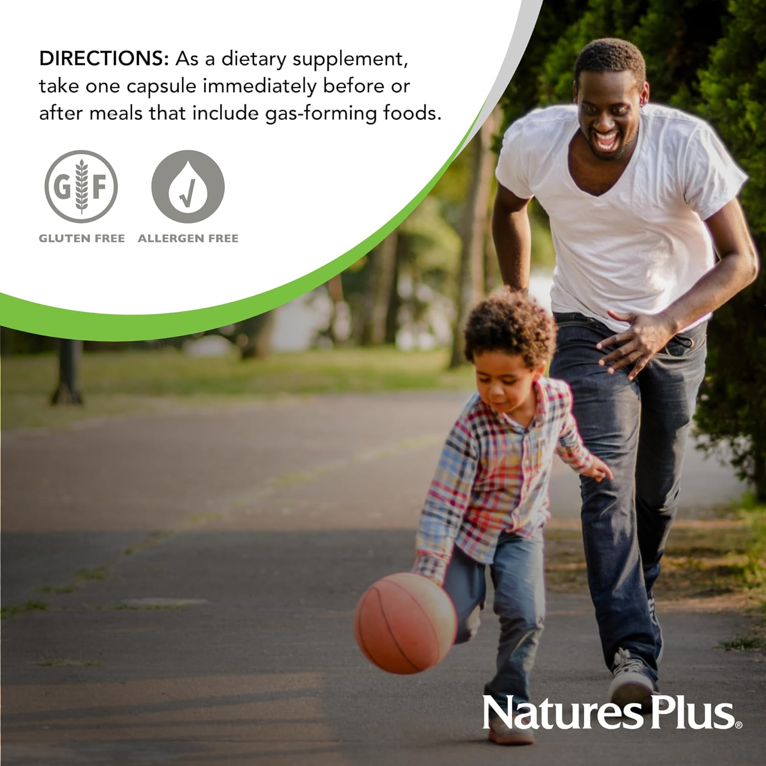 Natures Plus Say Yes to Beans Enzyme Complex - 2 Pack, 60 Vegetarian Capsules - Natural Digestive Aid for Gas Relief - Gluten-Free