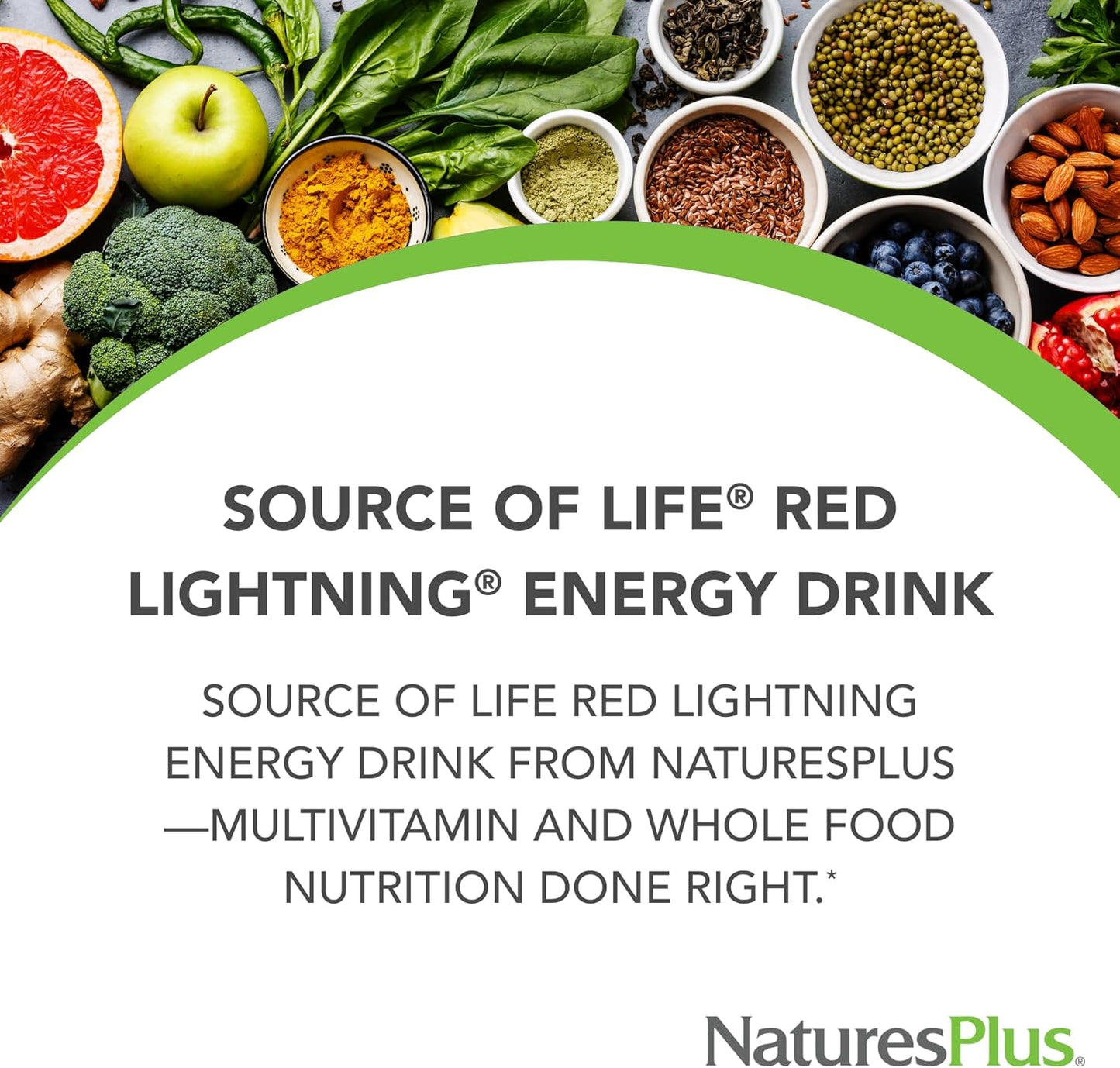 Natures Plus Source of Life Red Lightning Energy Drink Powder - Mixed Berry Flavor - Natural Energy Boost with Whole Foods, Antioxidants, and Red Superfoods - Gluten-Free - 38 Servings