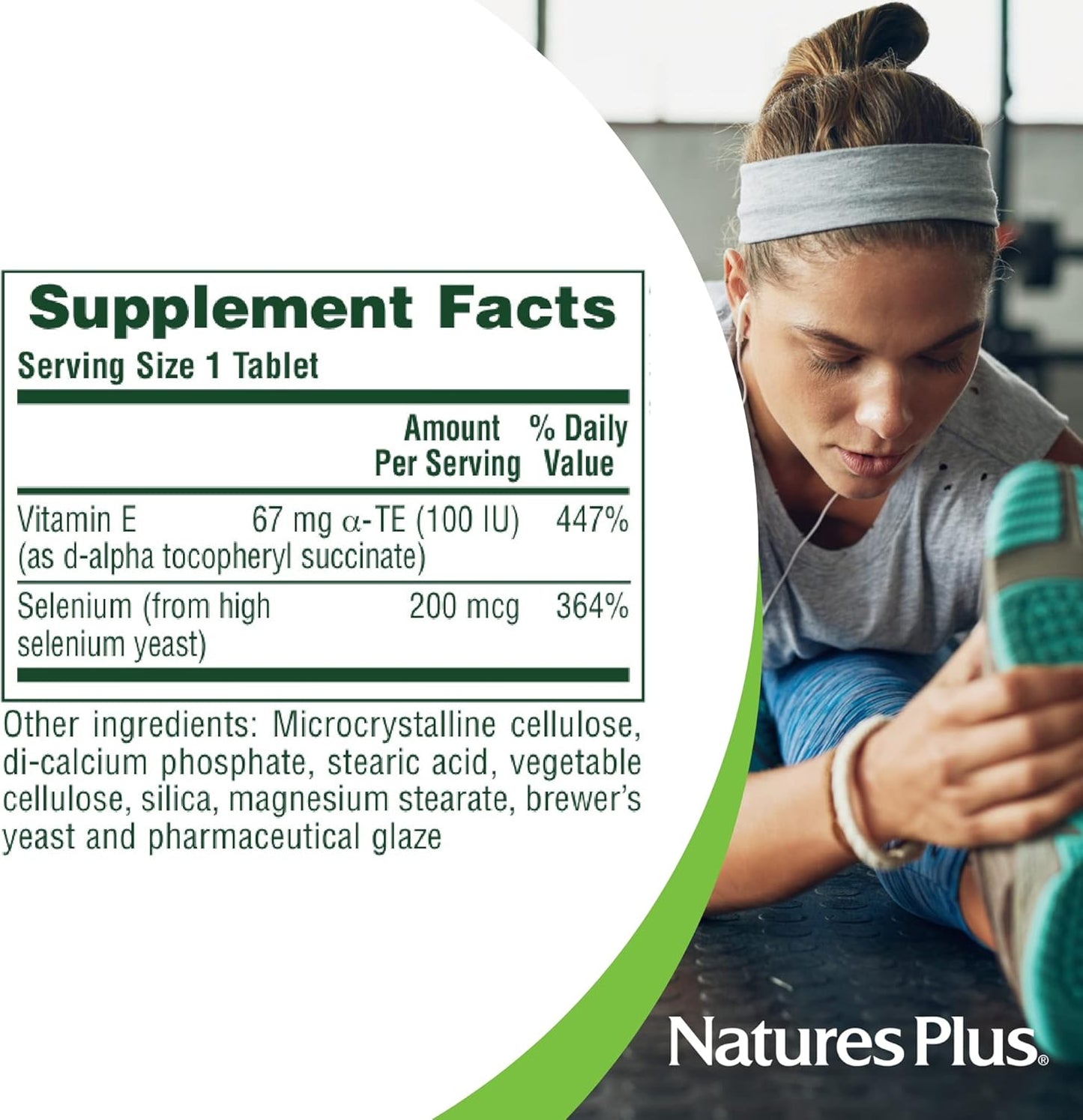 Natures Plus Super Selenium Complex - 200 mcg, 90 Vegetarian Tablets - Vitamin E Supplement - Healthy Thyroid Support - Antioxidant - Gluten-Free