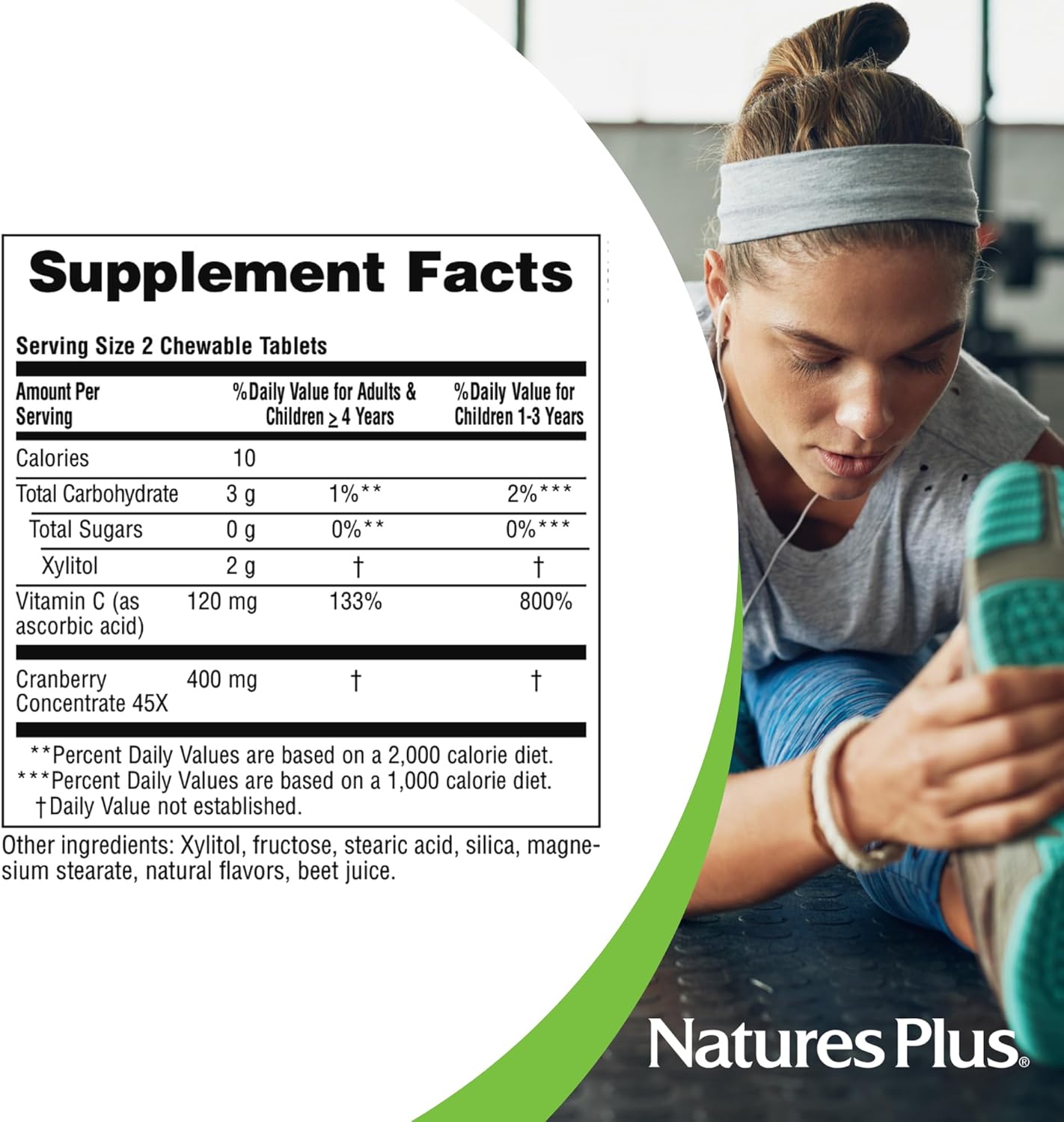 Natures Plus Ultra Chewable Cranberry Love Berries - 400 mg, 180 Veg Tablets - Natural Cranberry UT Health Supplement - Non-GMO, Gluten-Free - 90 Servings