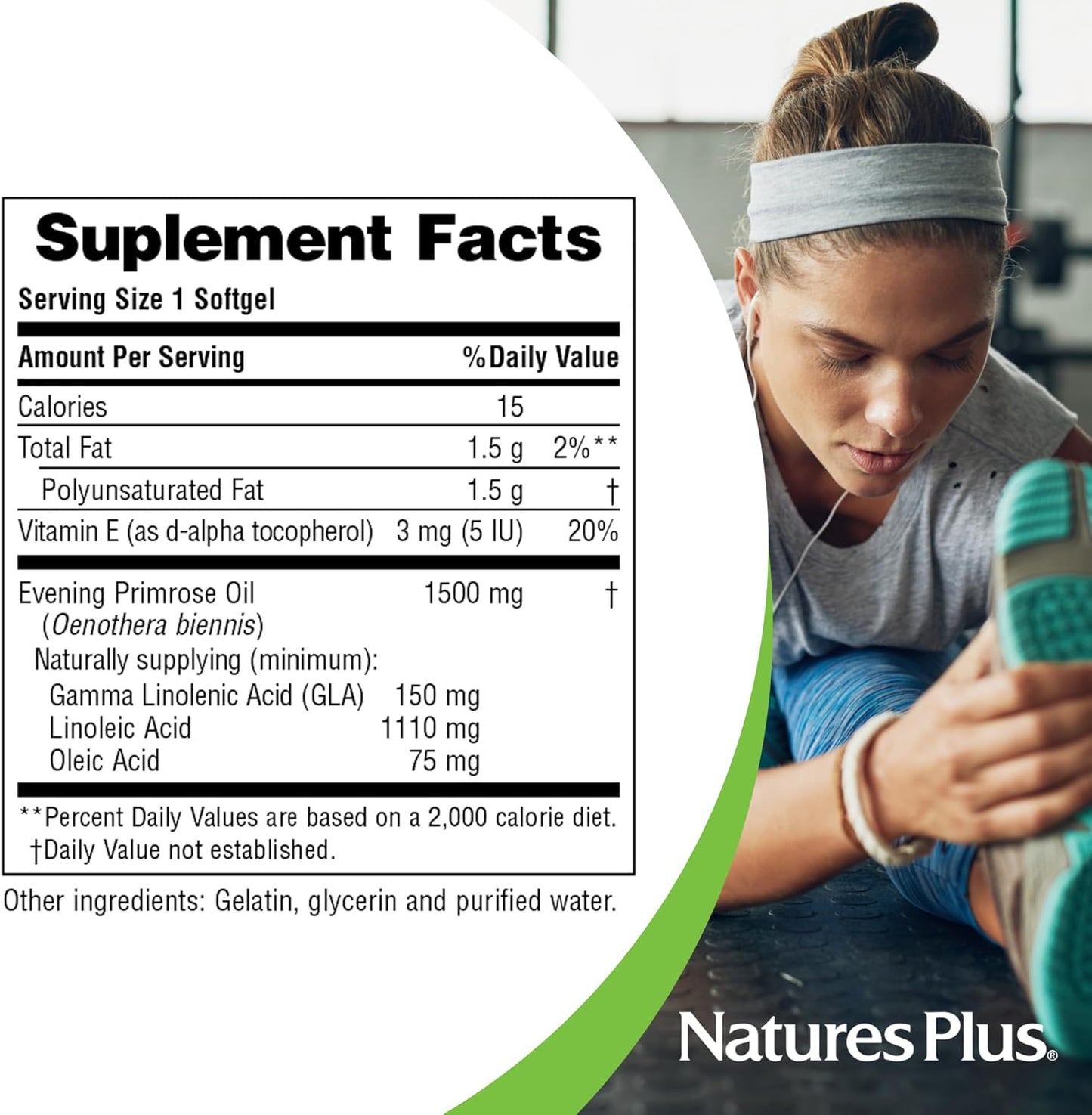 Natures Plus Ultra EPO 1500 mg Evening Primrose Oil Softgels - 90 Servings - Gluten-Free Formula