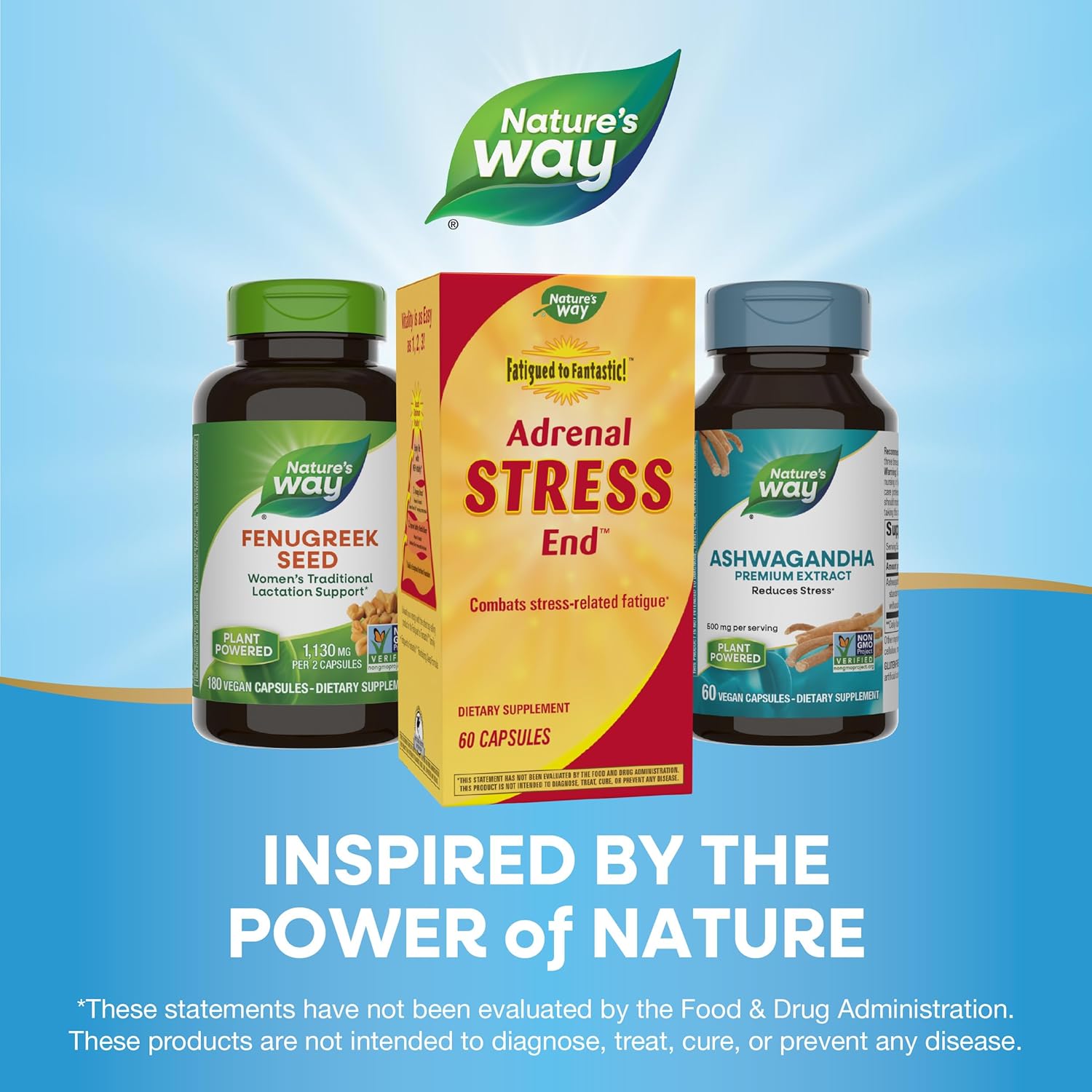 Nature's Way Adrenal Stress End Supplement for Stress-related Fatigue Support, 60 Capsules