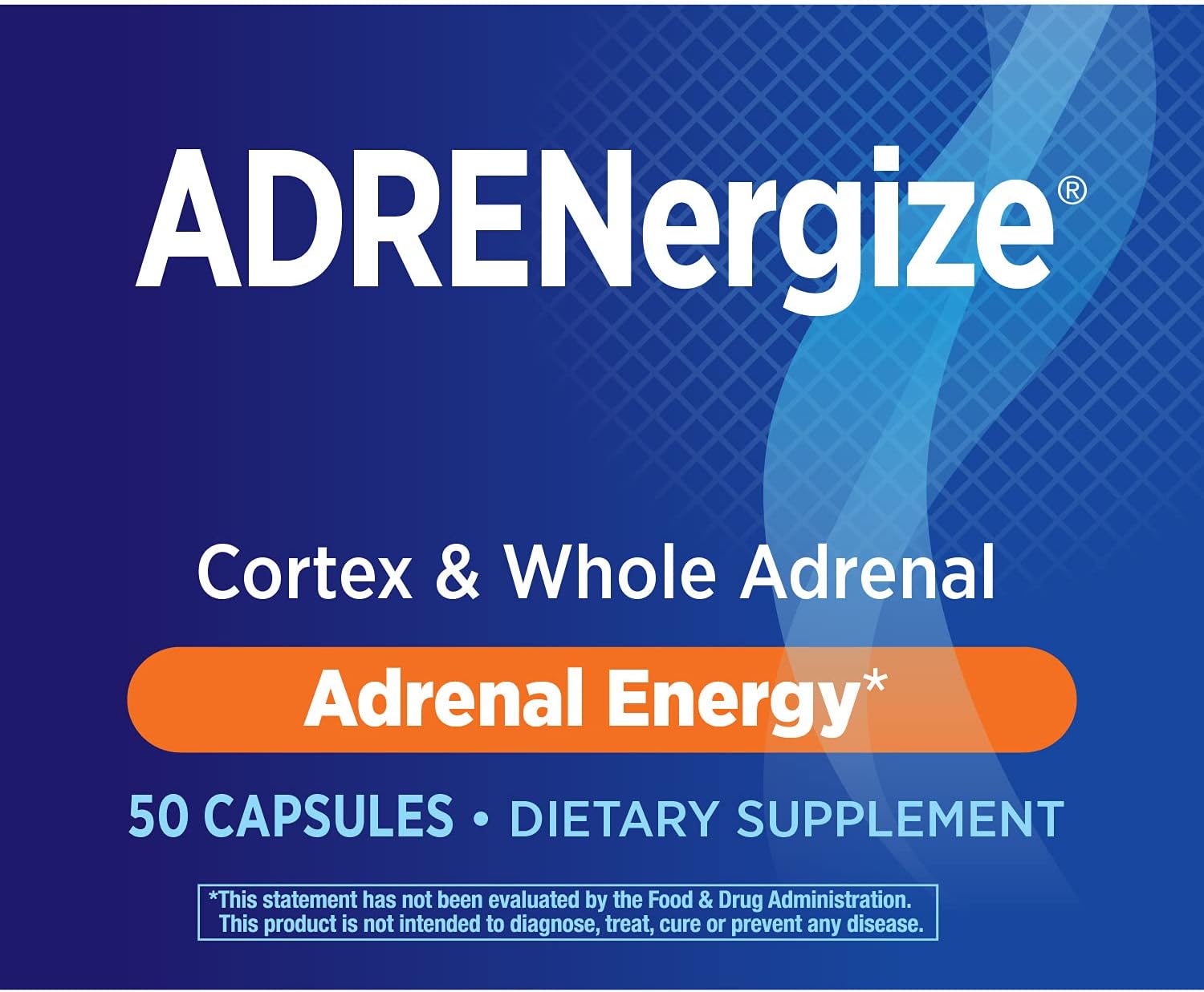 Nature's Way ADRENergize Capsules with Adrenal Cortex & Whole Adrenal for Energy Support - 50 Count