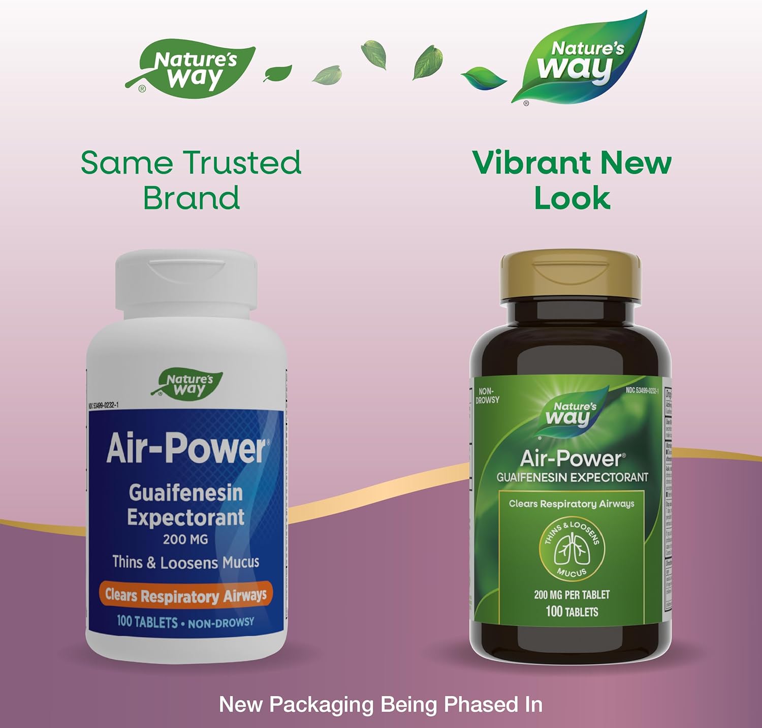 Nature's Way Air-Power Guaifenesin Expectorant Tablets for Clearing Airways and Mucus - Vegan - 100 Count