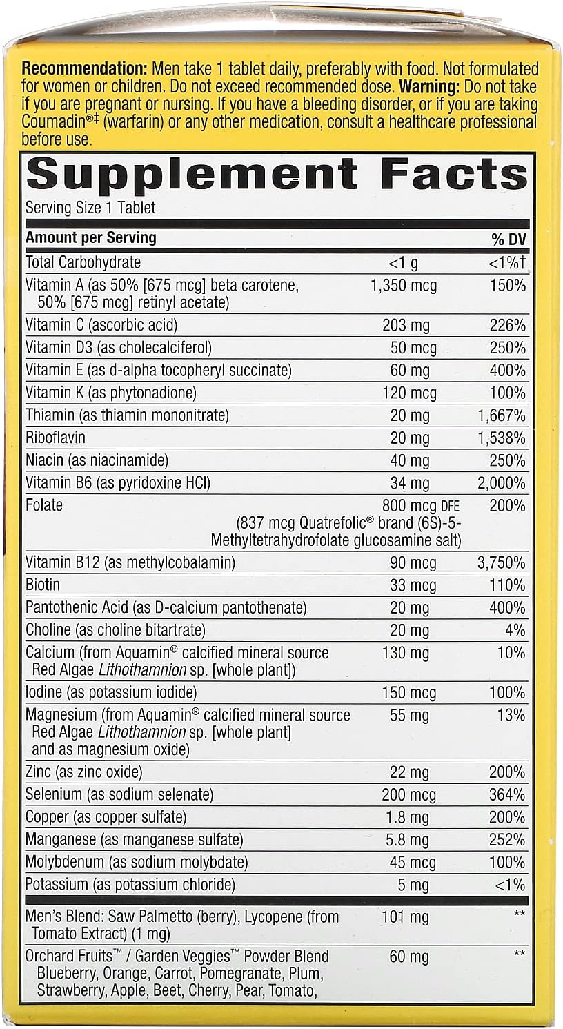 Nature's Way Alive! Men's 50+ Ultra Daily Multivitamin - 60 Tablets for Men's Health