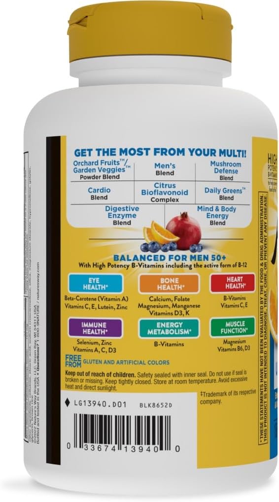 Nature's Way Alive! Men's 50+ Ultra Daily Multivitamin - 60 Tablets for Men's Health