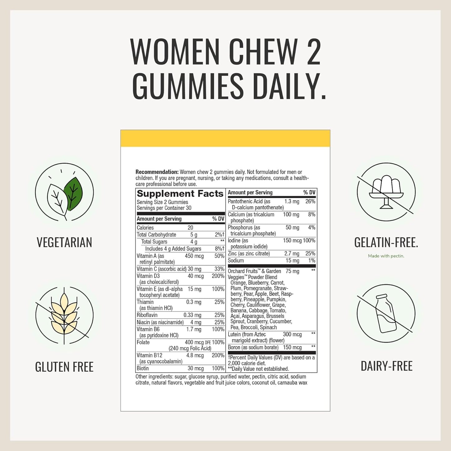 Nature's Way Alive! Women’s and Men’s 50+ Gummy Multivitamins with B-Vitamins, 60 Gummies, Delicious Flavors