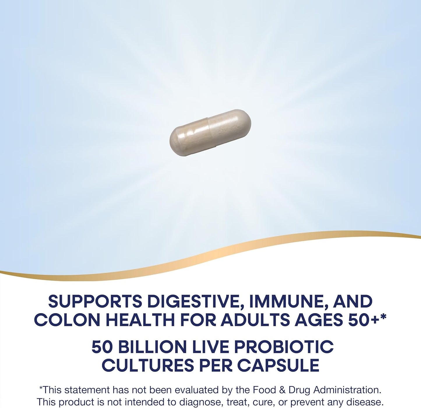 Nature’s Way Fortify Extra Strength Probiotic for Adults 50+, 50 Billion Live Cultures, 11 Strains, Prebiotics, Digestive & Immune Support, Colon Health, 30 Capsules