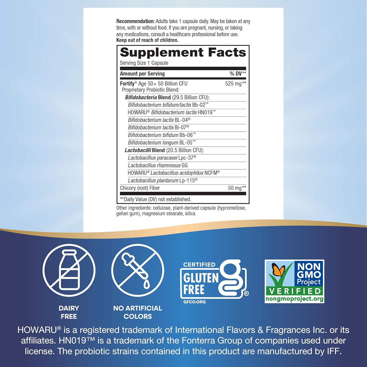 Nature’s Way Fortify Extra Strength Probiotic for Adults 50+, 50 Billion Live Cultures, 11 Strains, Prebiotics, Digestive & Immune Support, Colon Health, 30 Capsules