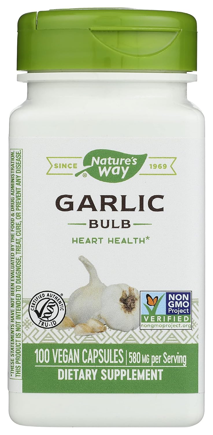 Natures Way Garlic Bulb Capsules - 100 Vegetarian Capsules