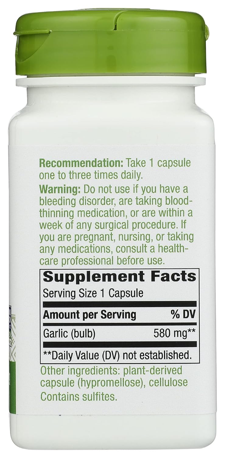 Natures Way Garlic Bulb Capsules - 100 Vegetarian Capsules