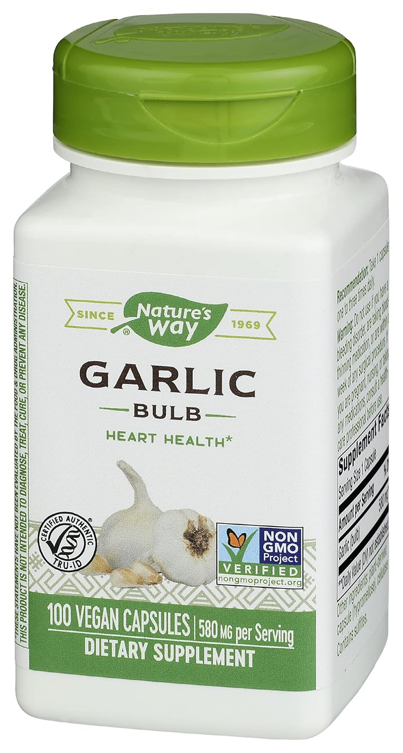 Natures Way Garlic Bulb Capsules - 100 Vegetarian Capsules