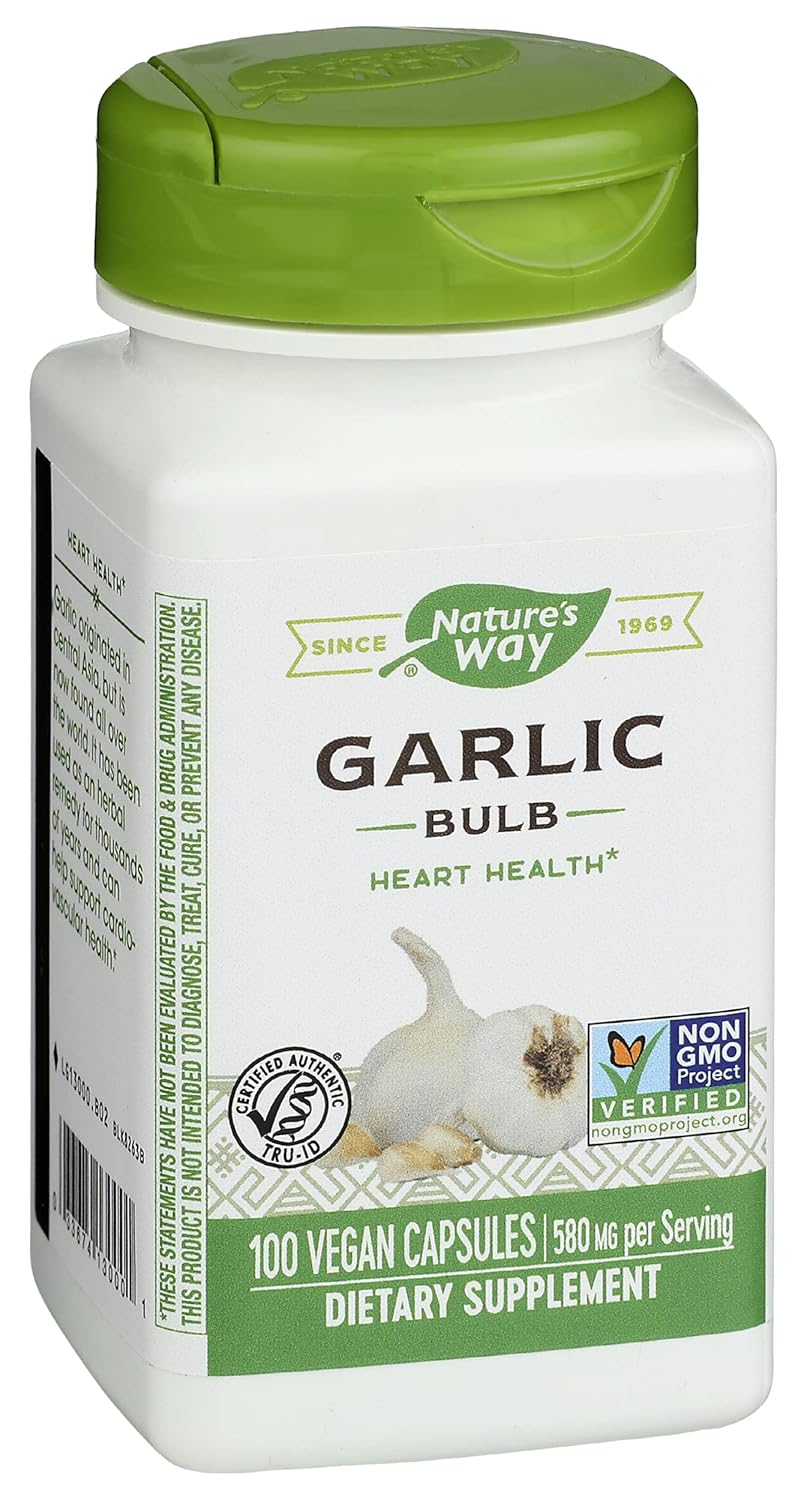 Natures Way Garlic Bulb Capsules - 100 Vegetarian Capsules