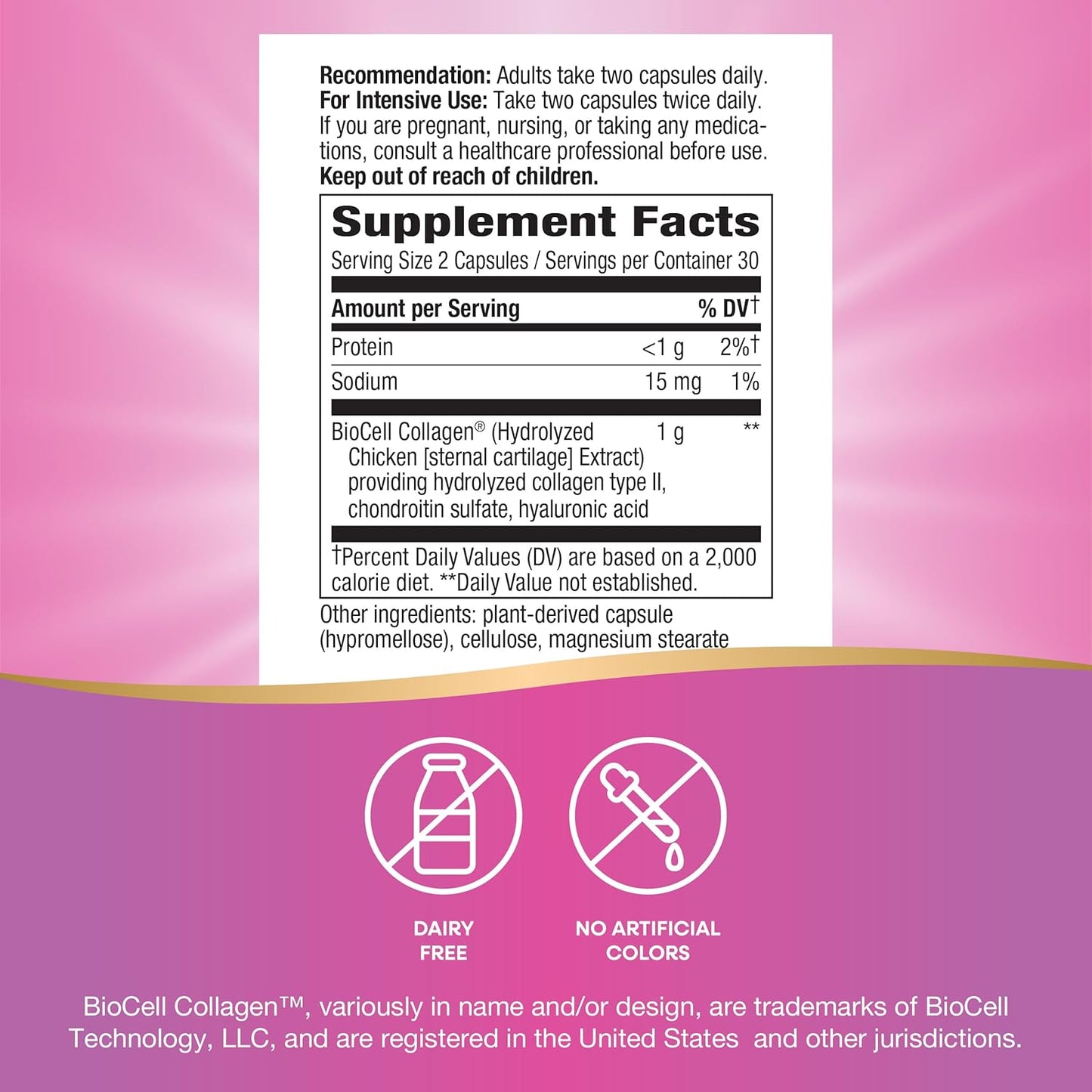 Nature's Way Hydraplenish Capsules with BioCell Collagen & Hyaluronic Acid for Healthy Skin & Elasticity, 60 ct