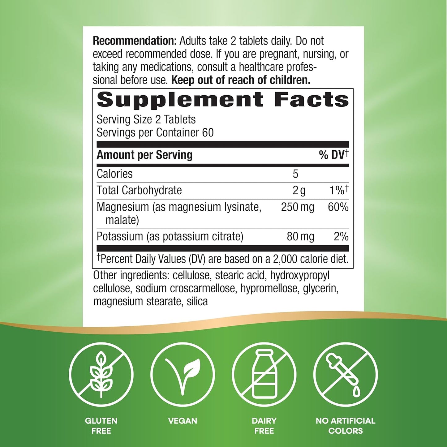 Nature's Way Krebs Magnesium Potassium Complex - Cellular Energy Support, Magnesium Lysinate & Malate, Potassium Citrate, Vegan, Gluten & Dairy Free - 120 Tablets