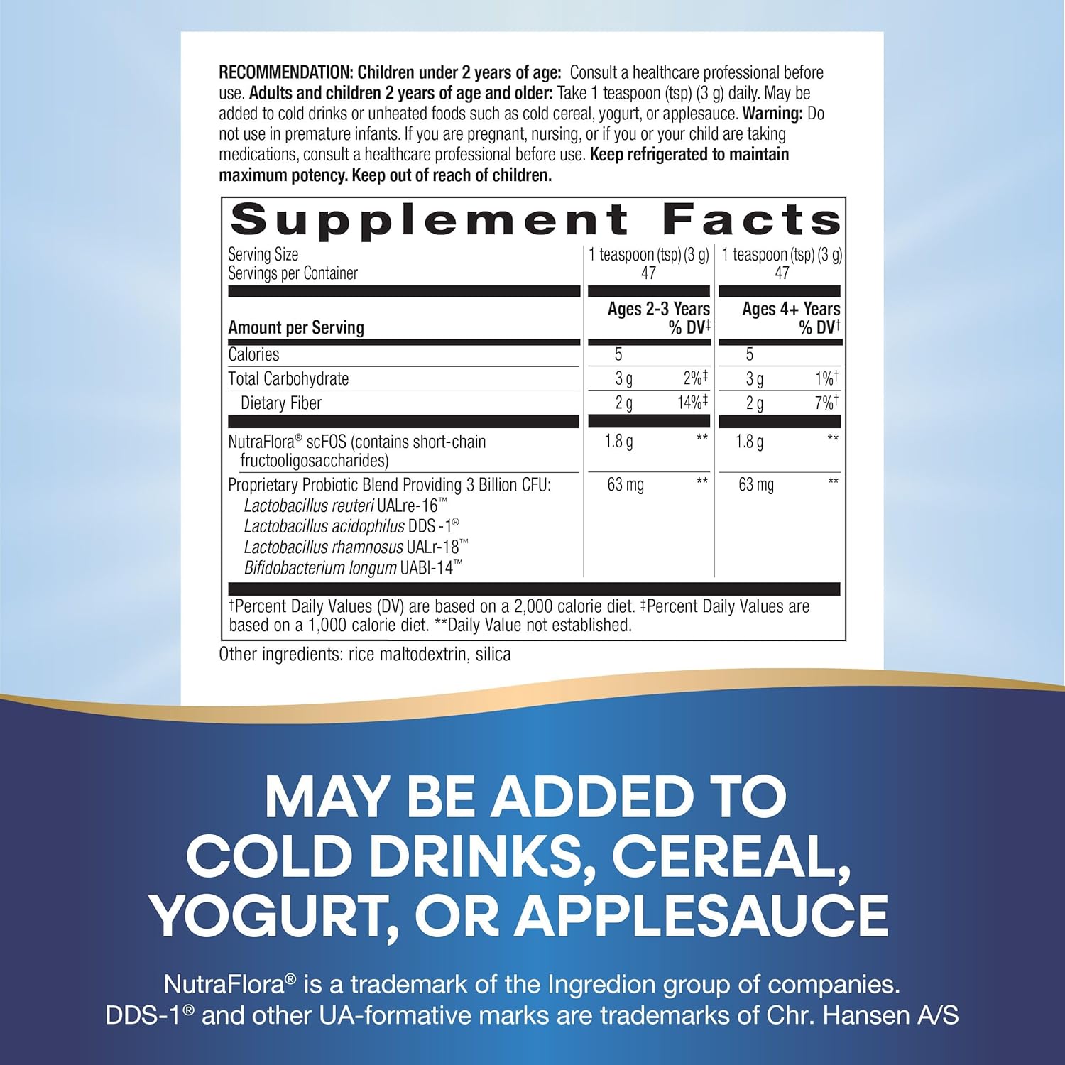 Nature's Way Primadophilus Reuteri Probiotic Powder - Multi-Strain Formula with Prebiotics - 3 Billion Live Cultures - 5 Oz, 2 Pack