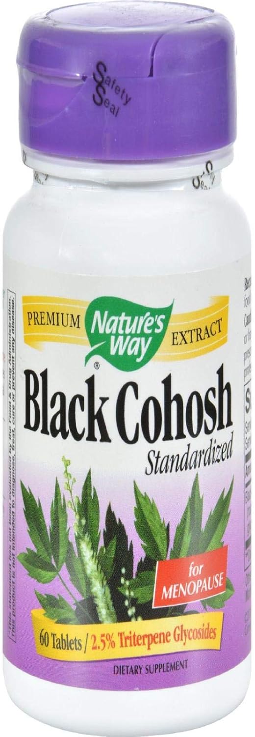Nature's Way Standardized Black Cohosh Capsules - 40mg per Serving, Non-GMO, Gluten Free - 60 Count