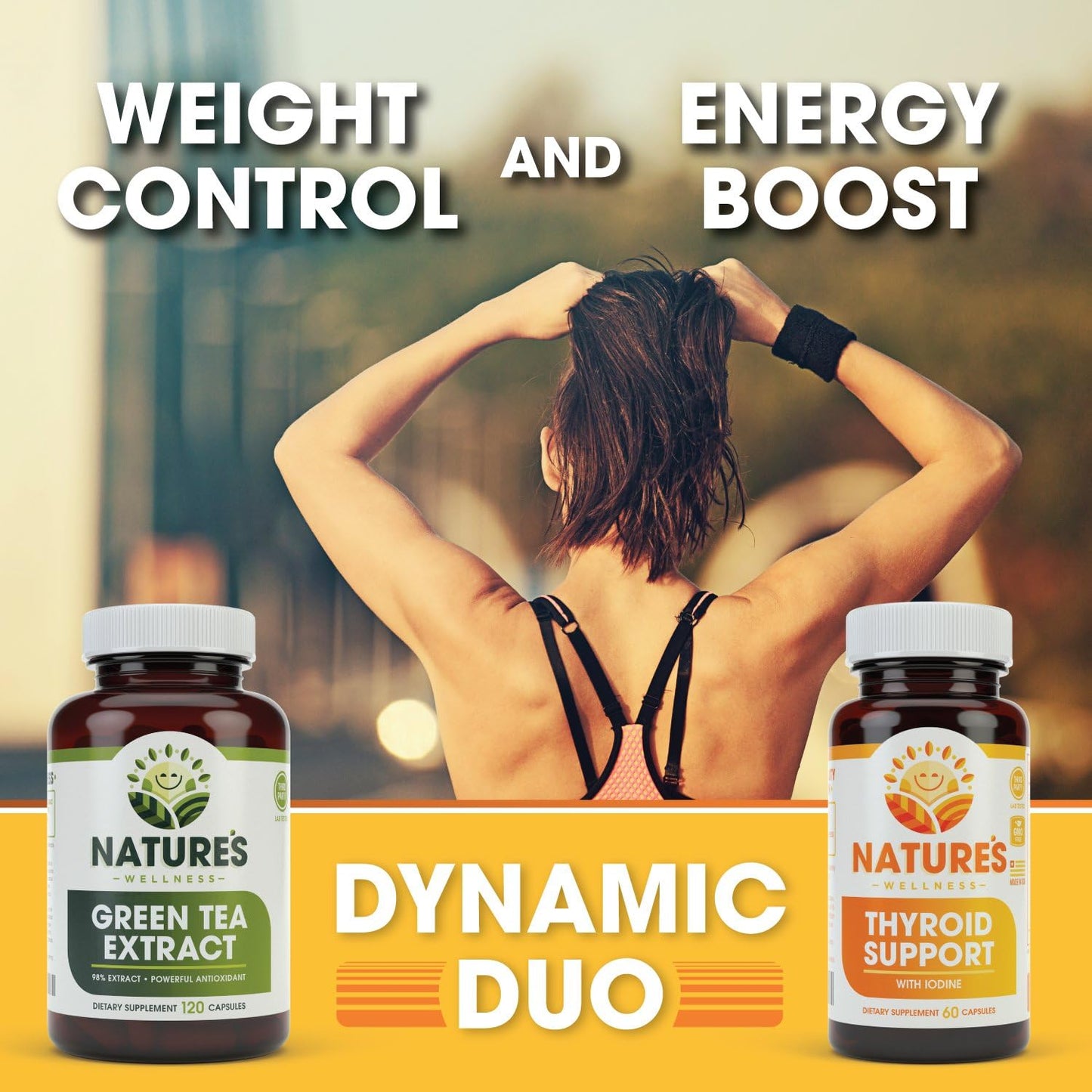 Natures Wellness Green Tea Extract Capsules 1000mg | 98% Standardized with EGCG | Supports Weight, Metabolism, Energy, Heart Health | Natural Caffeine Pills with Antioxidant Properties