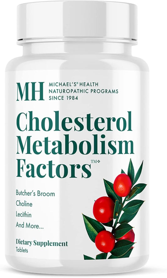 Naturopathic Cholesterol Metabolism Support Tablets - 90 Count - Enhances Circulation - Non-Statins & Red Yeast Rice - 15 Day Supply