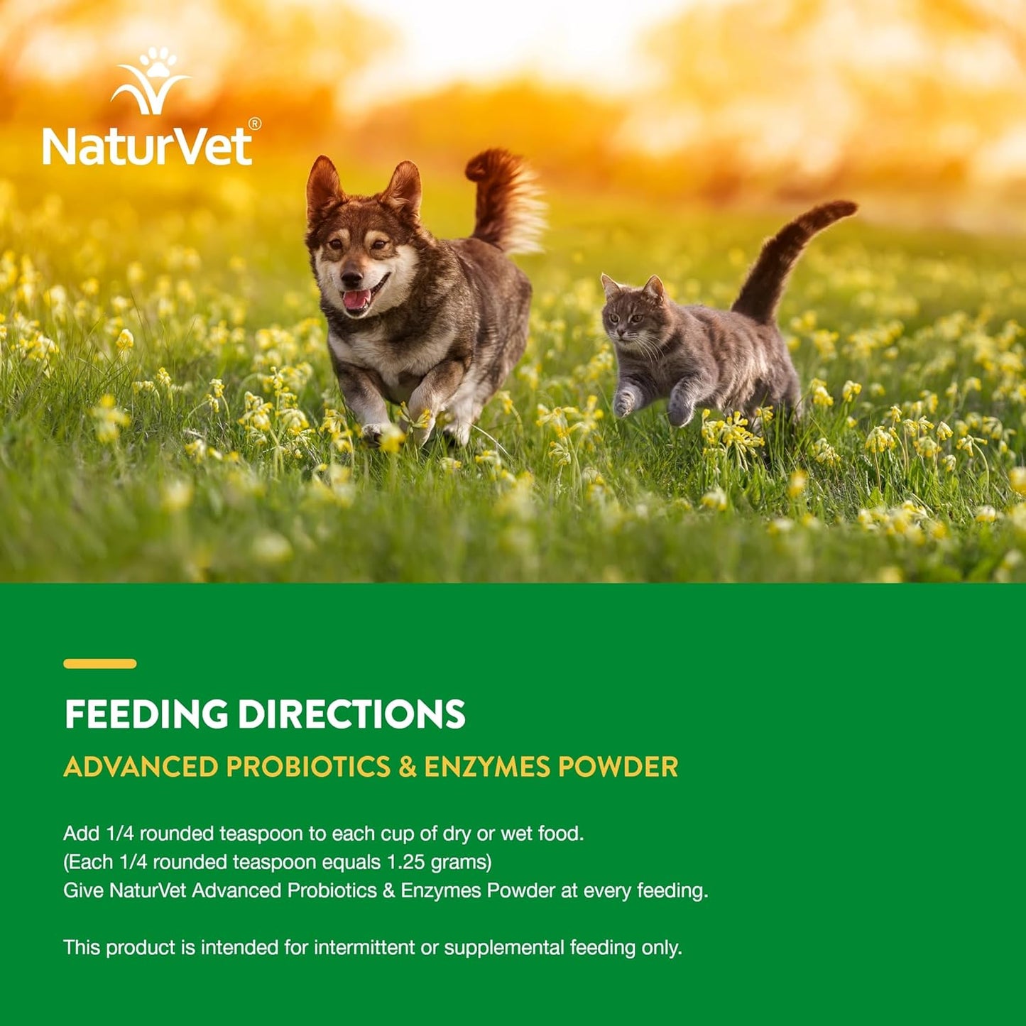 NaturVet Advanced Probiotics & Enzymes with Vet Strength PB6 Probiotic for Dogs & Cats - Supports Sensitive Stomachs & Digestive Health (1 lb)