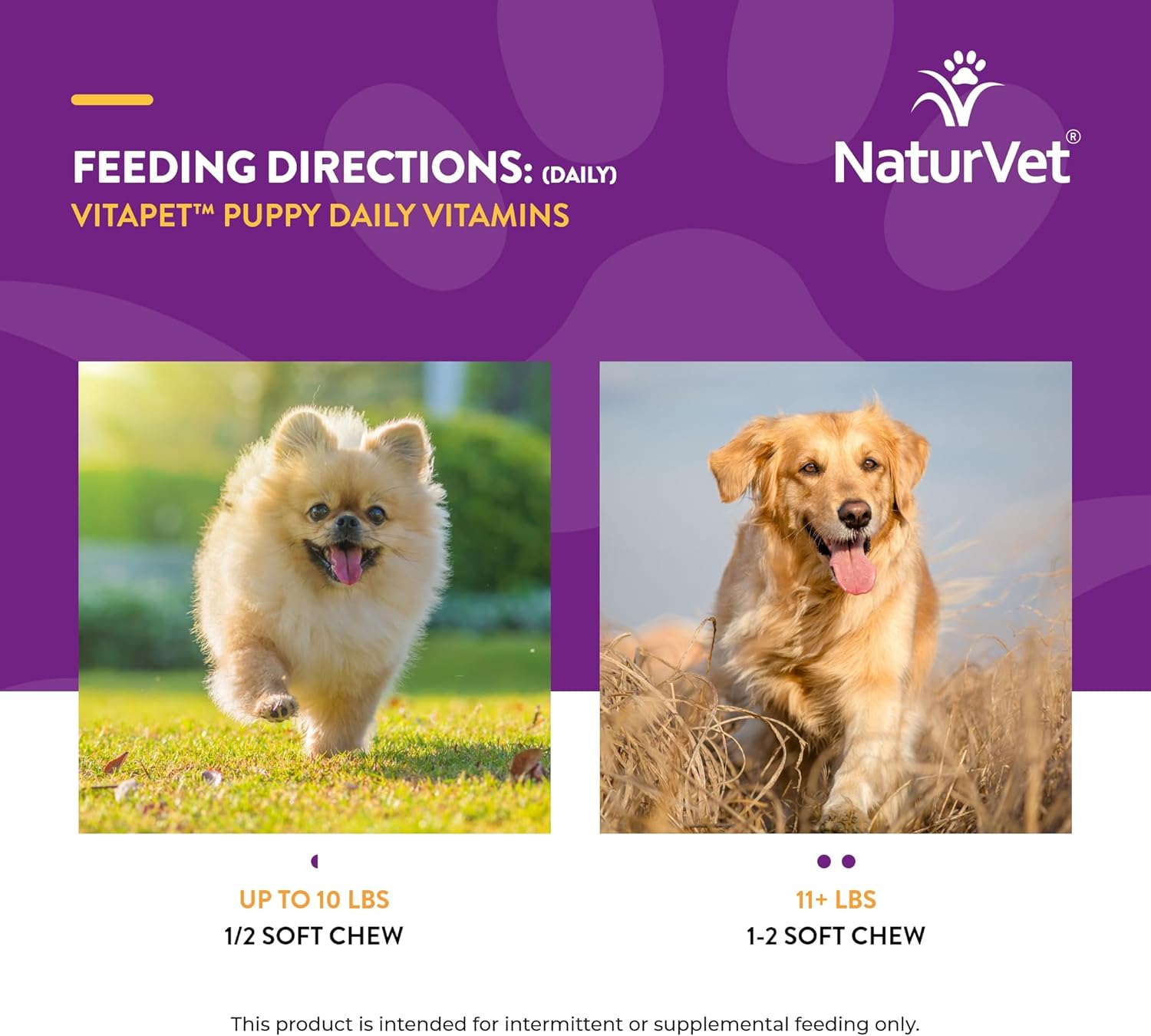 NaturVet VitaPet Puppy Daily Vitamins with Breath Aid - Essential Nutrients for Puppies (70 Soft Chews)