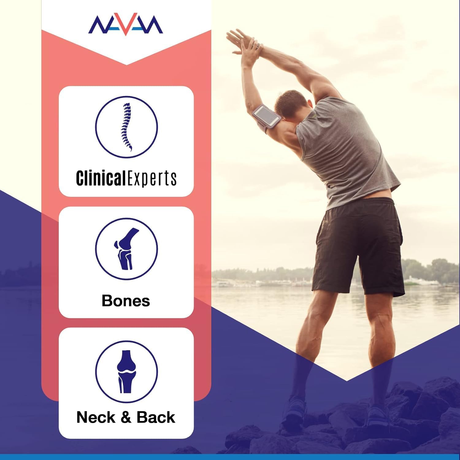 Navan Bone Strength & Density Supplement Powder with Calcium, Phosphorus, Vitamin D, Glucosamine, Chondroitin, MSM, & Turmeric