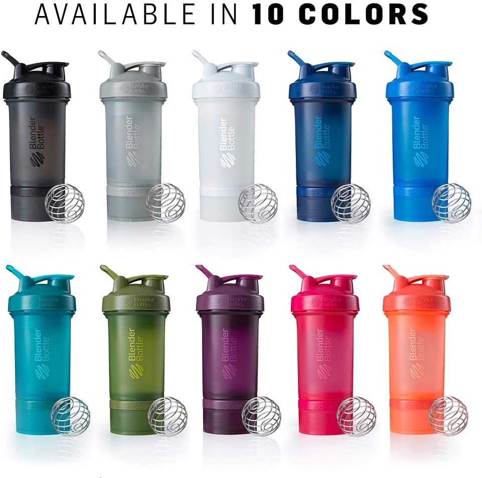 Navy 22-Ounce BlenderBottle Shaker Bottle with Protein Powder Storage and Pill Organizer, ProStak System