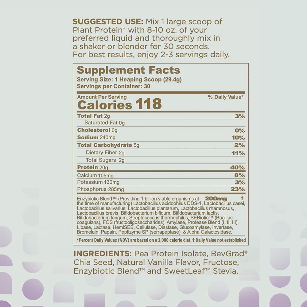 nbpure Earthy Andy Vanilla Plant Powered Protein Powder - Gluten-Free, Non-GMO, Cruelty Free - 30 Servings