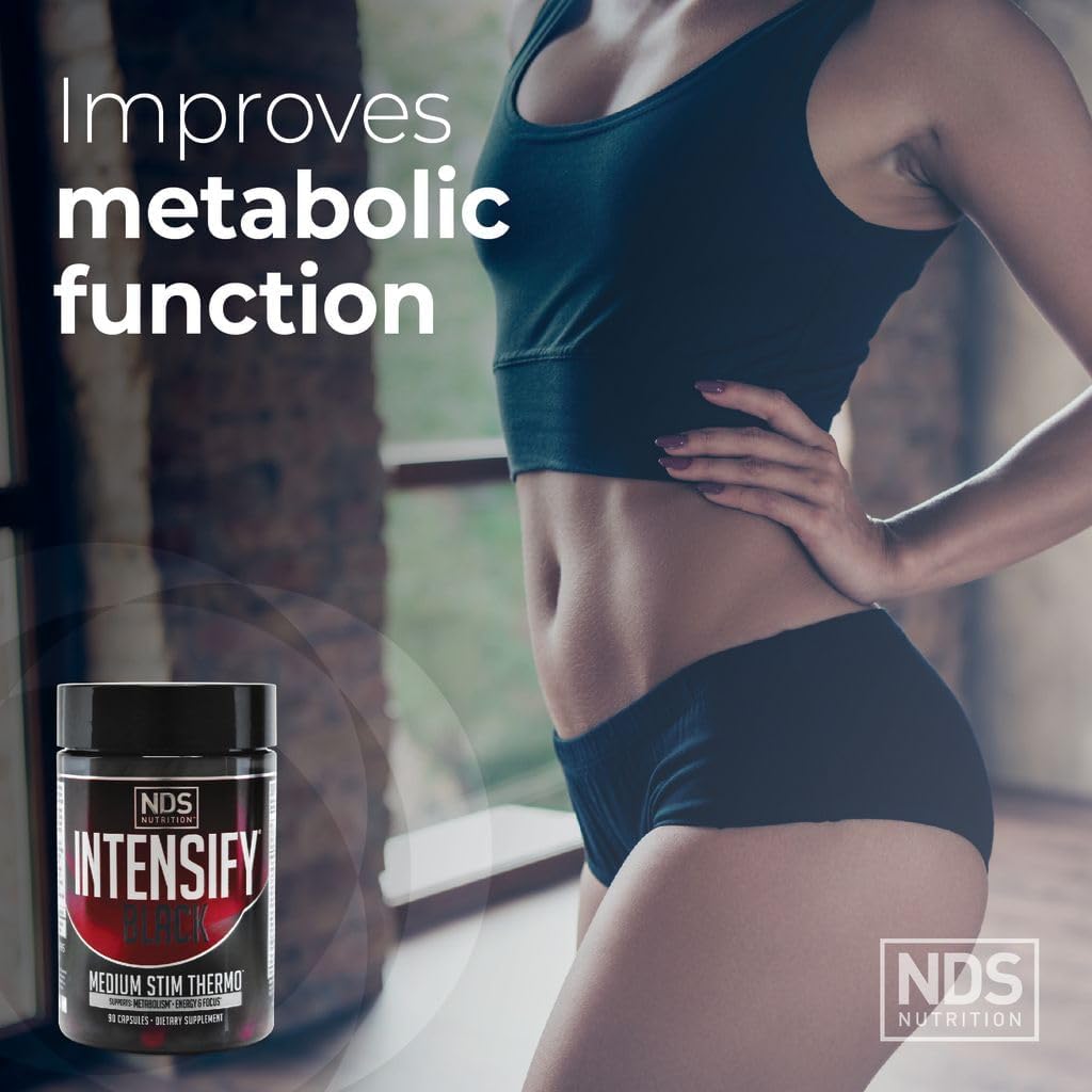NDS Nutrition Black Thermogenic Blend Capsules - Metabolism Booster for Fat Loss, Appetite Suppression, and Muscle Definition - 90 Capsules