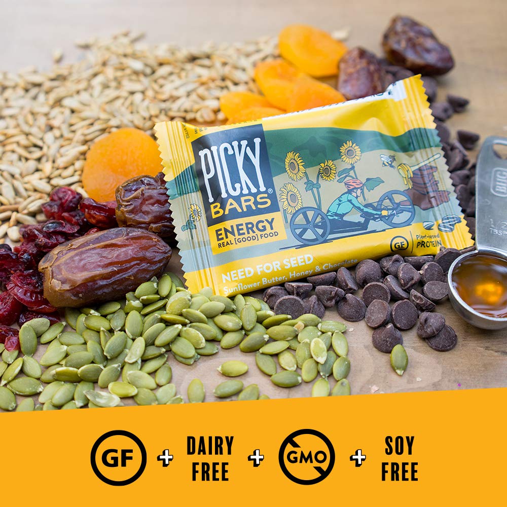 Need for Seed Plant-Based Protein Energy Bars - Picky Bars, All-Natural, Gluten-Free, Non-GMO, Pack of 10