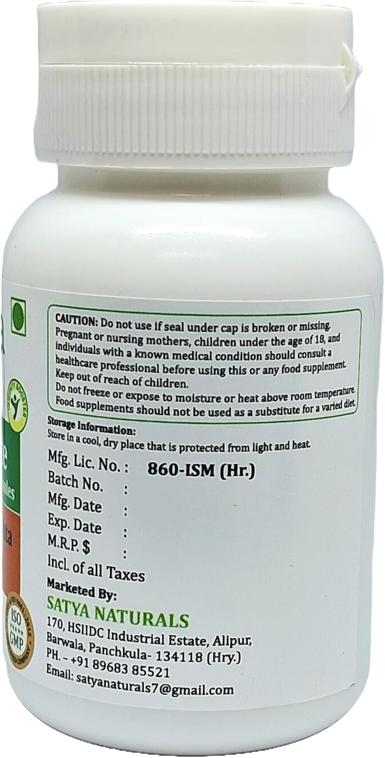 Neem Forte Capsules 500mg | Ayurvedic Neem Extract Capsules for Men and Women | Satya Naturals Herbal Supplement (60 Veg Capsules)