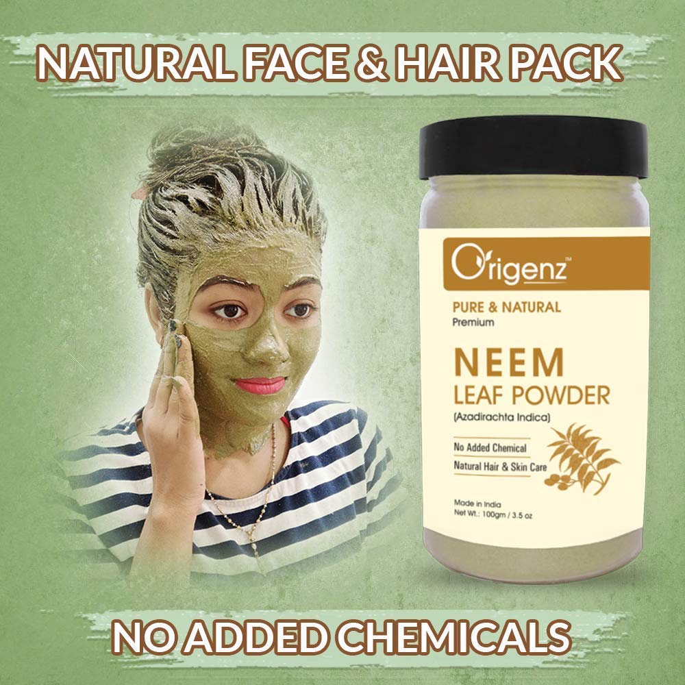 Neem Leaf Powder Face Pack for Clear Skin | Controls Acne, Pimples, Scars | Natural Azadirachta Indica | 100gm Pack