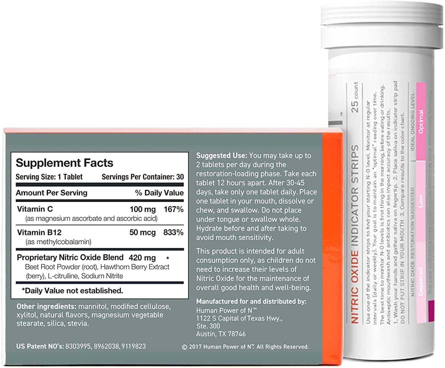 Neo40 Daily Nitric Oxide Support Supplement with Indicator Strips for Monitoring