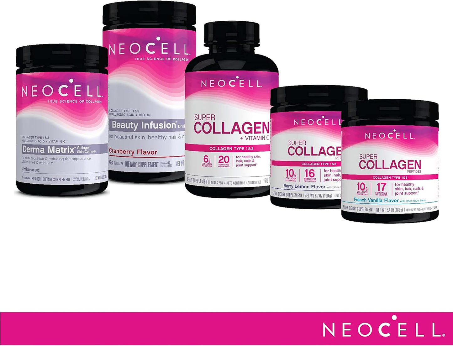 NeoCell Super Collagen Tablets with Vitamin C, Biotin, and Antioxidants - 270 Count Bottle for Skin, Hair, and Nails Support