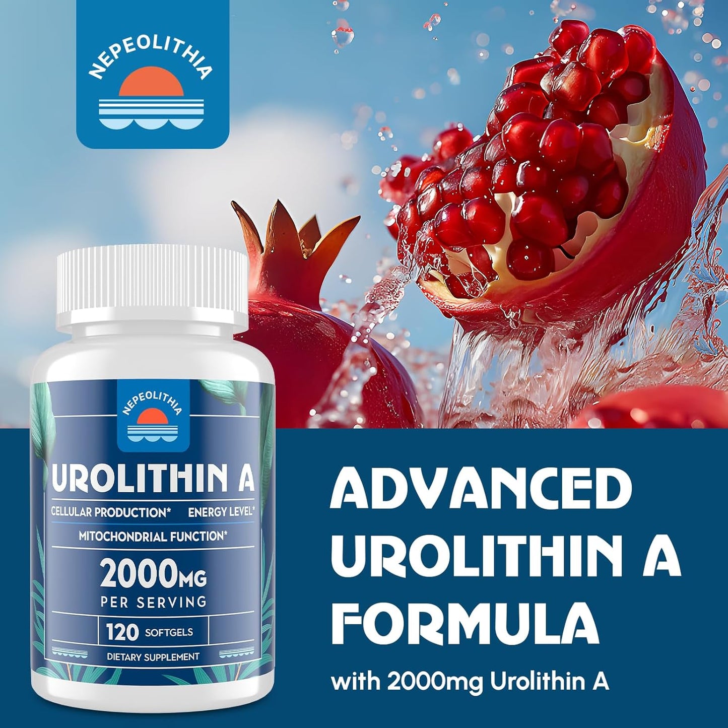Nepeolithia Urolithin A Softgels - 2000mg, Gluten Free, 2 Months Supply