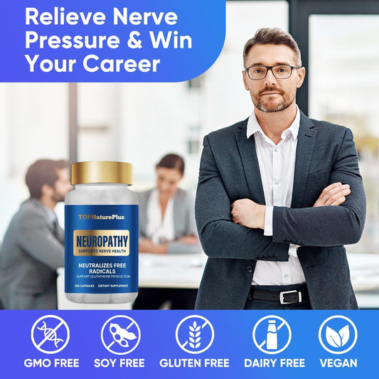 Nerve Savior for Neuropathy - Advanced Nerve Health Supplement with Alpha Lipoic Acid-Benfotiamine - 120 Capsules