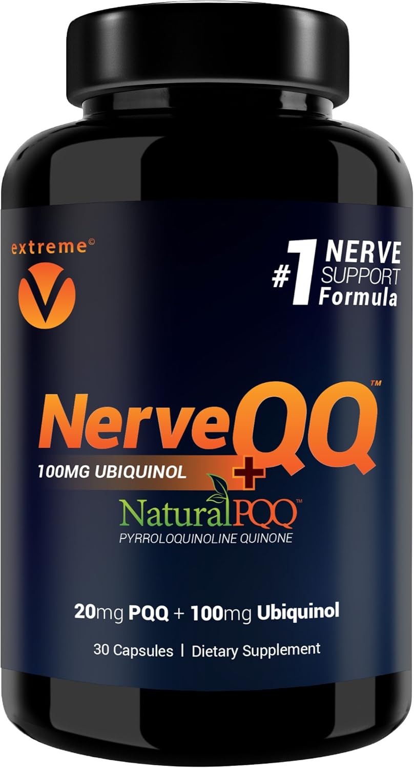 NerveQQ Ultra Advanced Formula: #1 NGF Support with 100mg Ubiquinol & 20mg PQQ (Vegetarian Softgels) by Extreme V, Inc.
