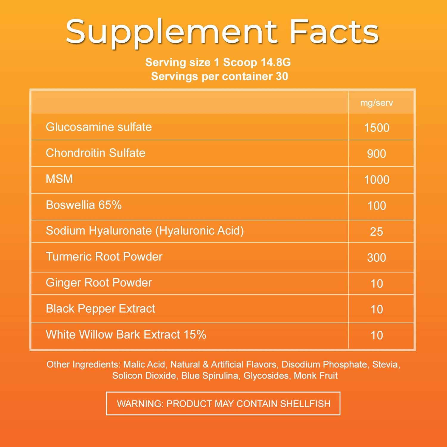 NerveSpa Super Flex Joint Formula Drink Powder - Joint Support Supplement with Glucosamine, Chondroitin, Turmeric, Ginger, MSM, Boswellia - 30 Servings