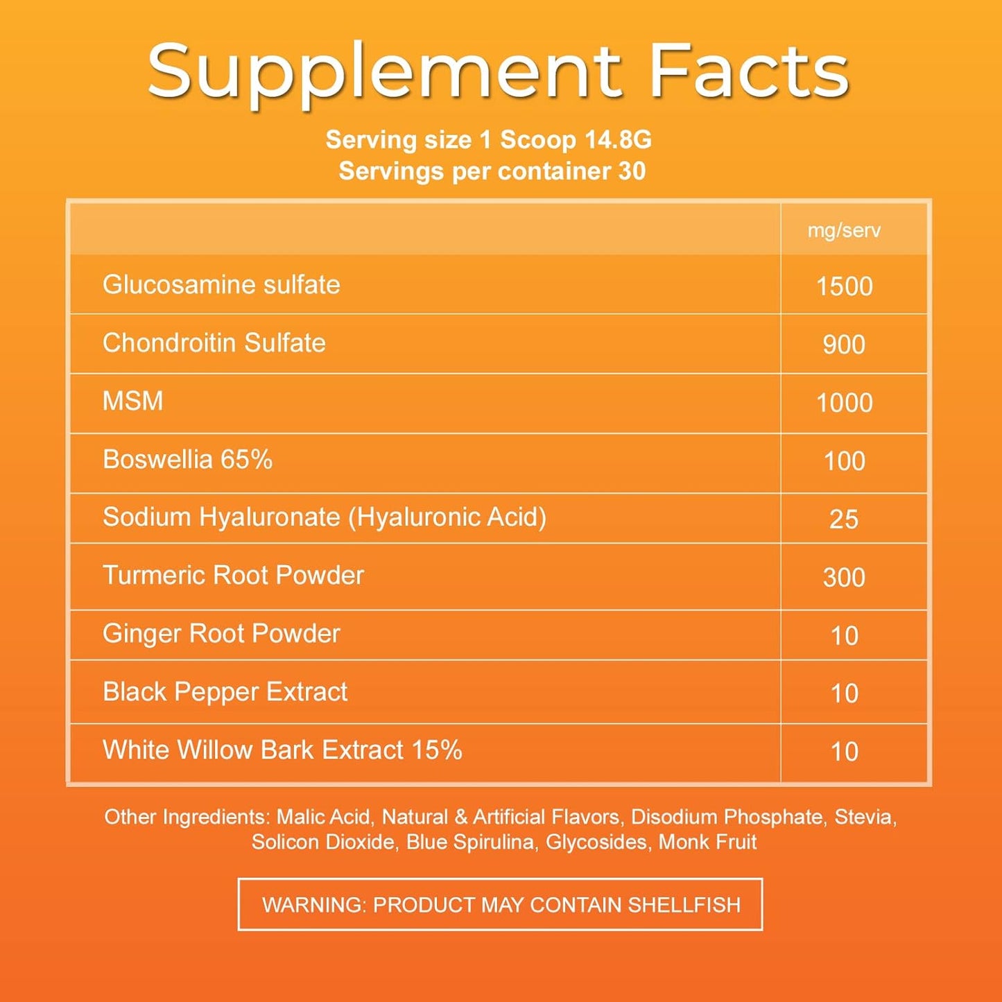 NerveSpa Super Flex Joint Formula Drink Powder - Joint Support Supplement with Glucosamine, Chondroitin, Turmeric, Ginger, MSM, Boswellia - 30 Servings
