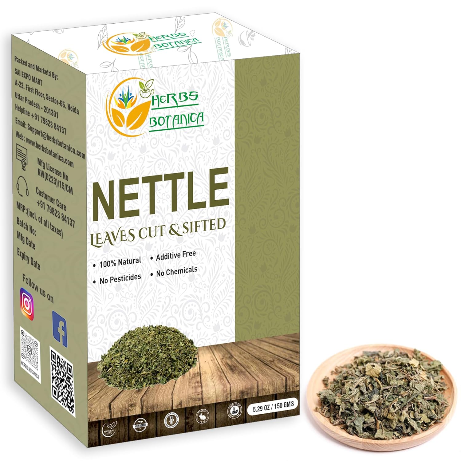 Nettle Leaf Cut and Sifted Herbal Tea and Smoothie Ingredient - Vegan Non GMO Supplement - 5.29 oz