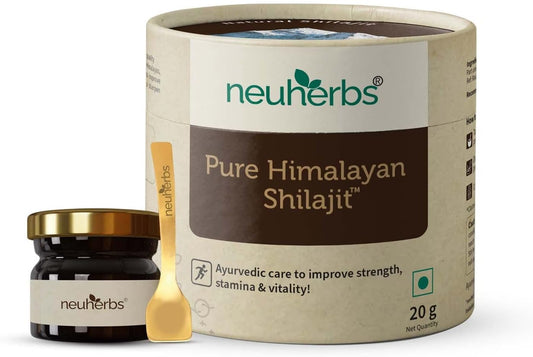Neuherbs 100% Ayurvedic Himalayan Shilajit Resin 20G with 75% Fulvic Acid | Energy Boost & Immune Support | Lab Tested for Men & Women